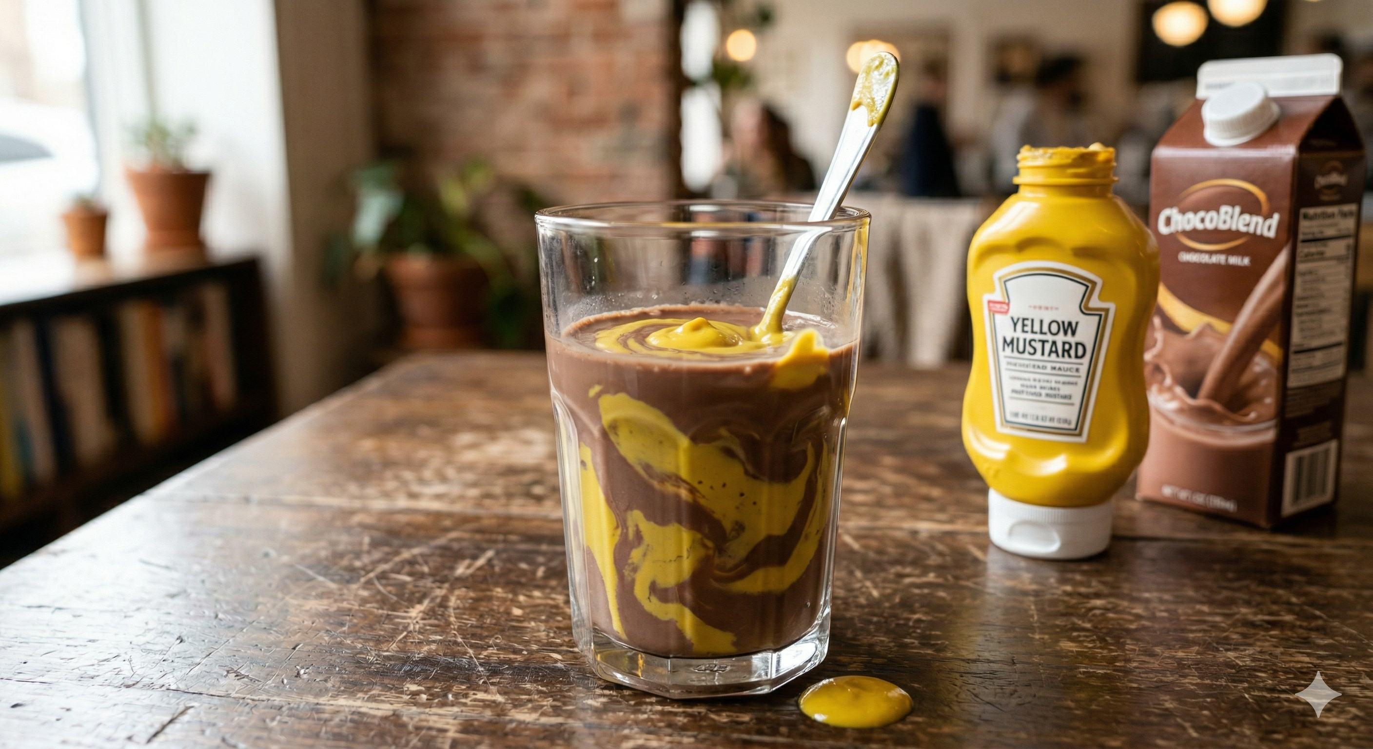 chocolate milk with mustard